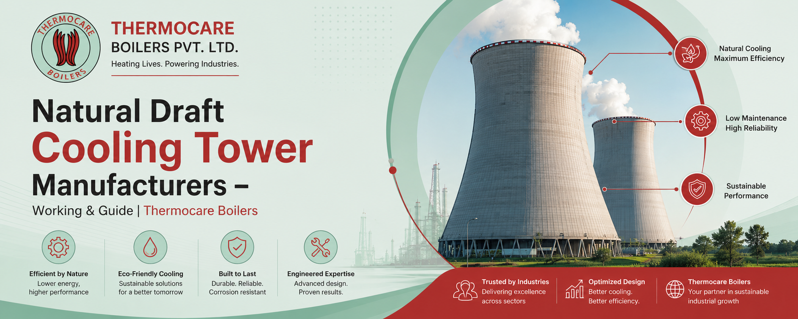 Natural Draft Cooling Tower Manufacturers – Working & Guide | Thermocare Boilers